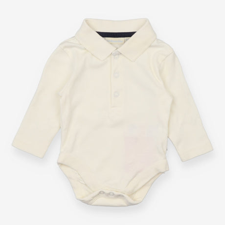 Cream Collared Long Sleeve Bodysuit