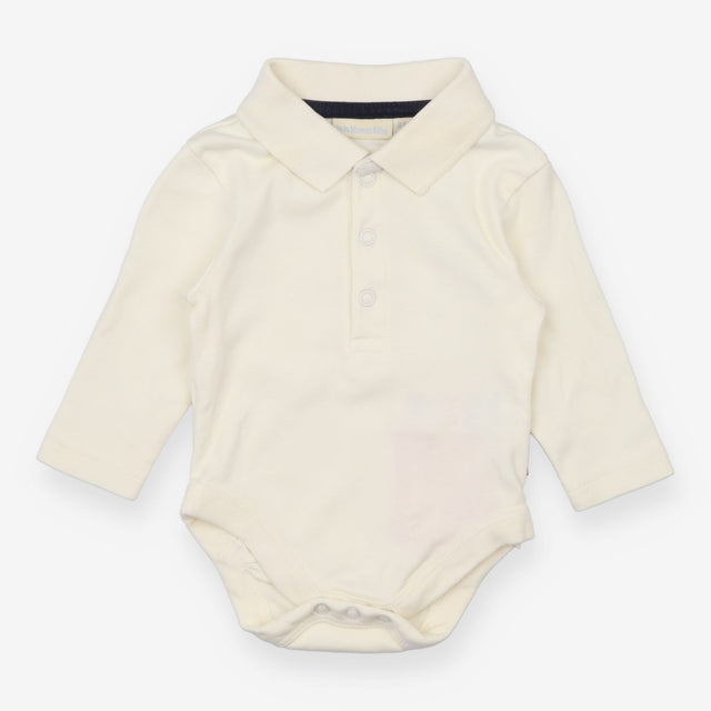 Cream Collared Long Sleeve Bodysuit
