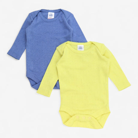 Bodysuits long sleeve pointelle yellow and blue 