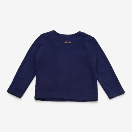 T-Shirt Long Sleeve Navy with Applique Lion