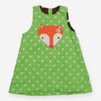 Dress reversible green spot fox brown spot flower