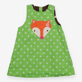 Dress reversible green spot fox brown spot flower