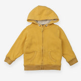 Hoodie Zip Up Ochre Fleece Lined