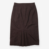 Skirt 97% Wool Pleated Midi Brown