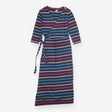 Maternity Dress Navy Rainbow Stripe Organic Cotton