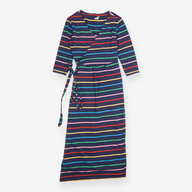 Maternity Dress Navy Rainbow Stripe Organic Cotton