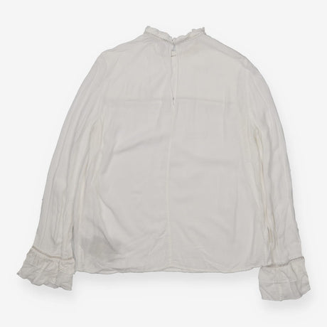 White Viscose Long Sleeve Blouse