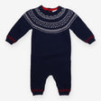 Romper Knit Navy Fairisle Neckline