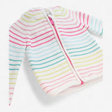 Cardigan Stripe pastel zip hood 