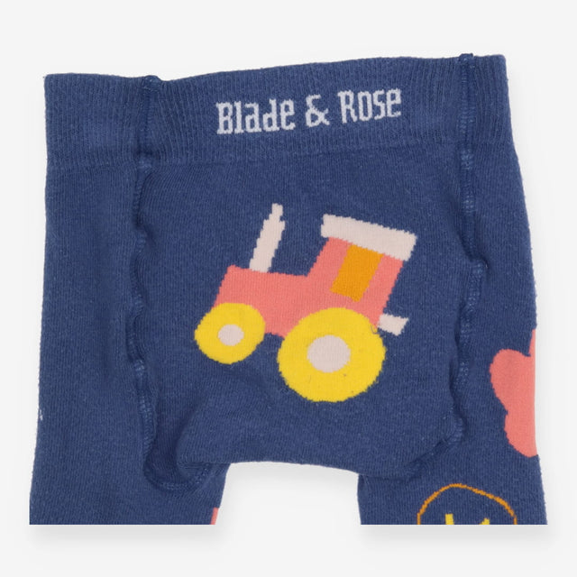 Leggings knit navy tractor owl sheep bee