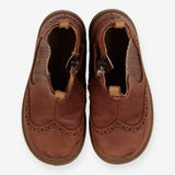 Boots brown zip brogue style