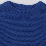 Blue purl knit sweater