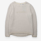 Sweater knit white sparkle smile