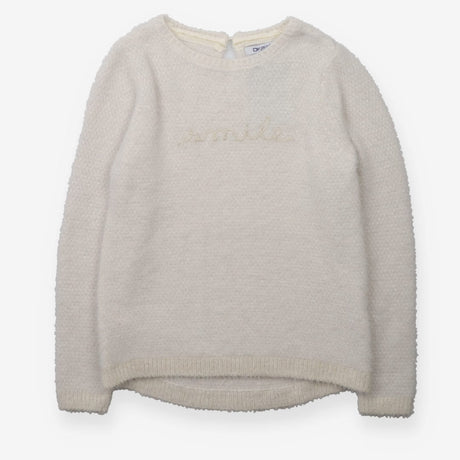 Sweater knit white sparkle smile