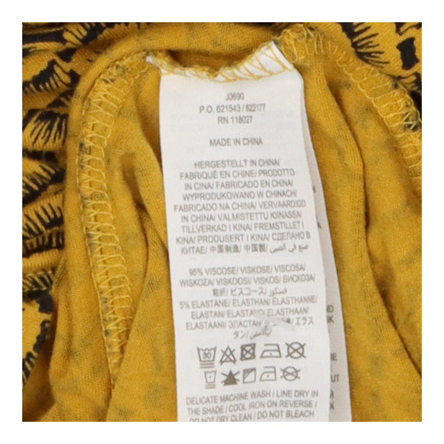 Short Sleeve Jersey Top – Mustard & Blue Fan Print