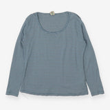 Frugi Organic Pointelle Blue Stripe Long Sleeve