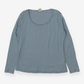 Frugi Organic Pointelle Blue Stripe Long Sleeve