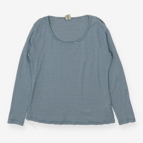 Frugi Organic Pointelle Blue Stripe Long Sleeve