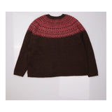 Jumper Dark Brown Pink Fair Isle