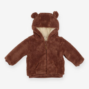 Brown Fleece Hoodie with Ears