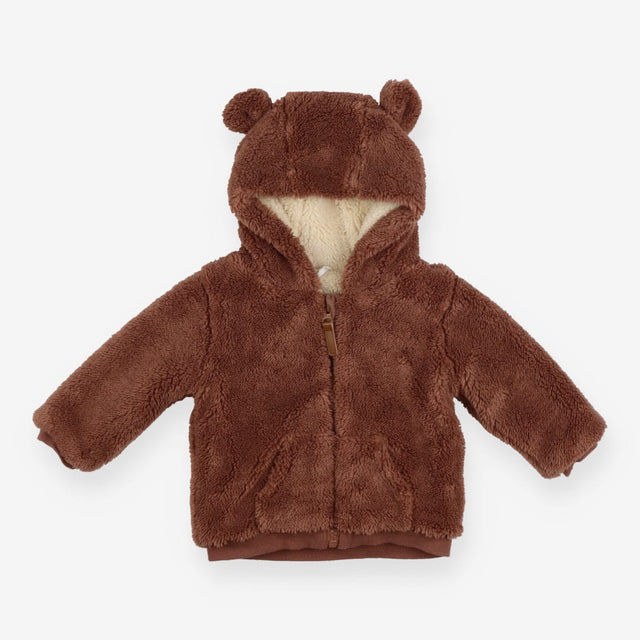 Brown Fleece Hoodie with Ears