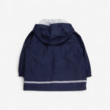 Rain Coat Navy with Detachable Hood