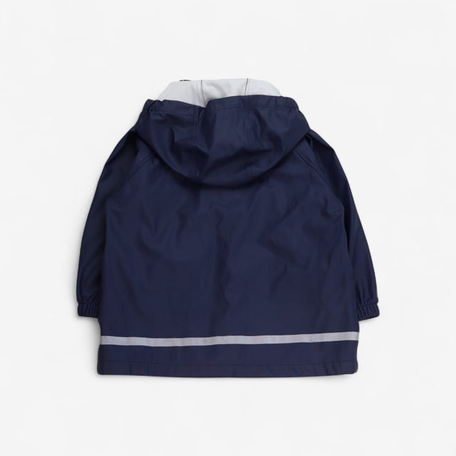 Rain Coat Navy with Detachable Hood