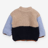 Borg Fleece Jacket Cream and Blue
