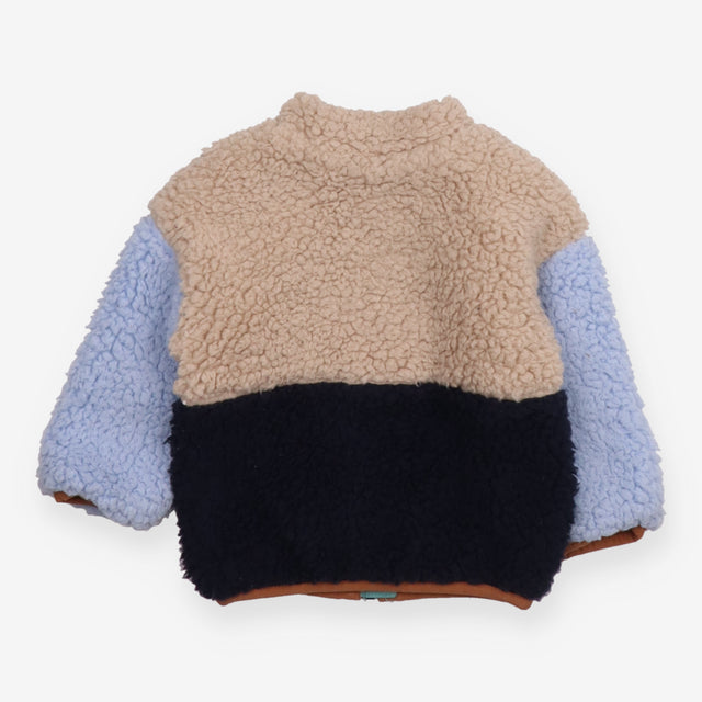 Borg Fleece Jacket Cream and Blue