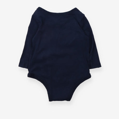 Tee LS bodysuit navy Levi logo envelope neck
