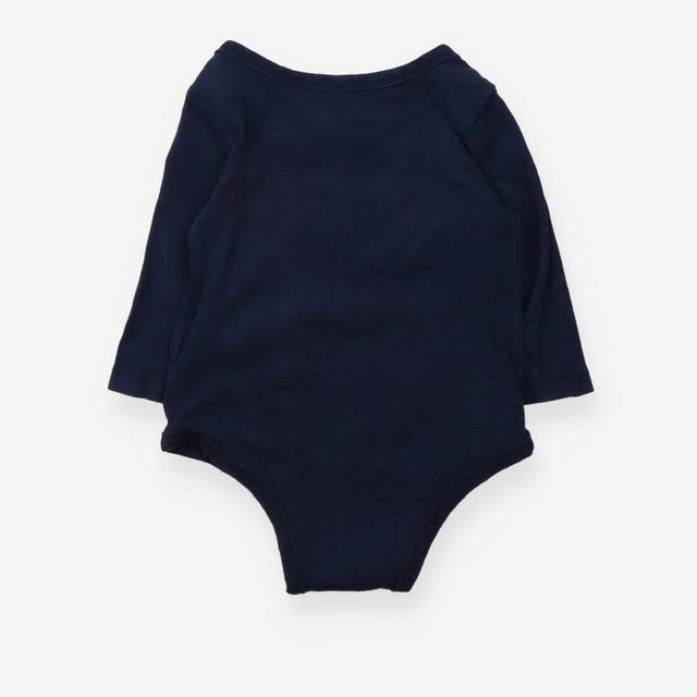 Tee LS bodysuit navy Levi logo envelope neck