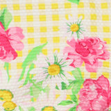Yellow gingham swimsuit with flowers