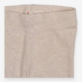 Cream ribbed leggings with turnups on cuffs