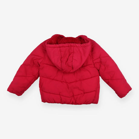 Bright Pink Puffer Coat with Fleece Lining