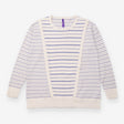 Cream Blue Striped Maternity Nursing Knit jumper 