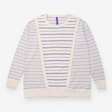 Cream Blue Striped Maternity Nursing Knit jumper 