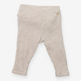 Cream Ribbed Leggings Frill Detail