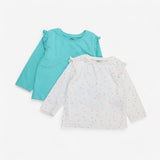 Sprinkle & Teal Frill Shoulder Tee 2pcs