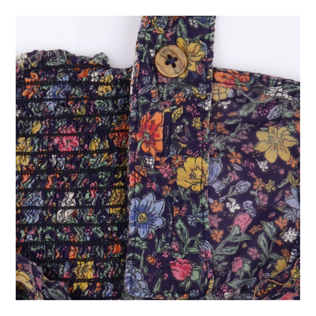  Dark Floral Smocked Quilted Wide 