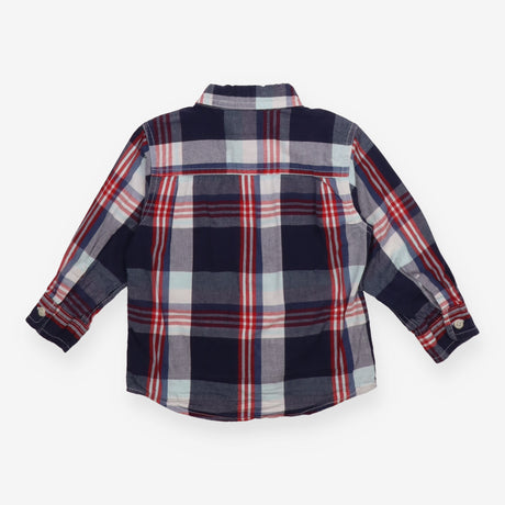 Shirt long sleeve red blue check