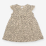 Dress sleeveless cream with black dots