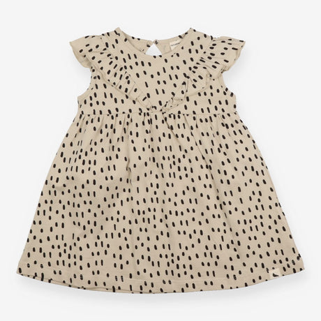 Dress sleeveless cream with black dots