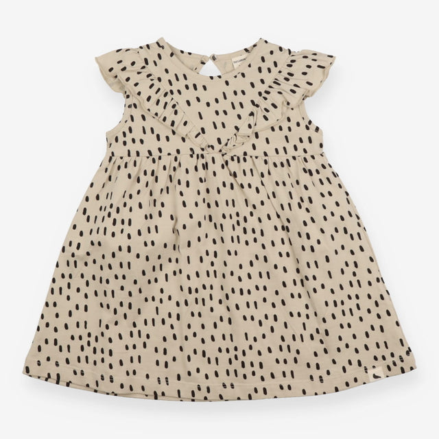 Dress sleeveless cream with black dots