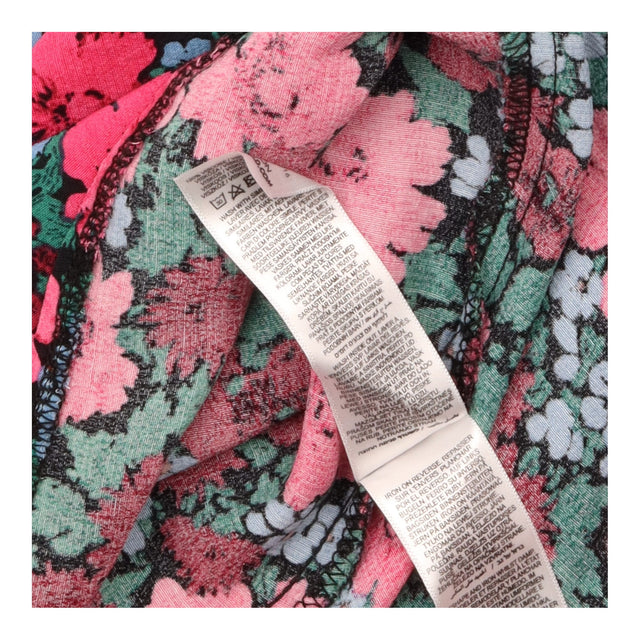 Midi Dress Floral Long Sleeve V Neck Viscose