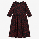 Jersey Dress Navy Berry Floral