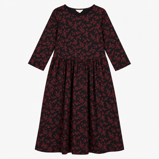 Jersey Dress Navy Berry Floral