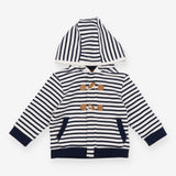 Hoodie navy white duffle front