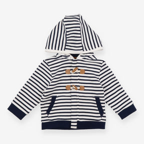 Hoodie navy white duffle front