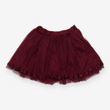 Skirt burgundy net and satin