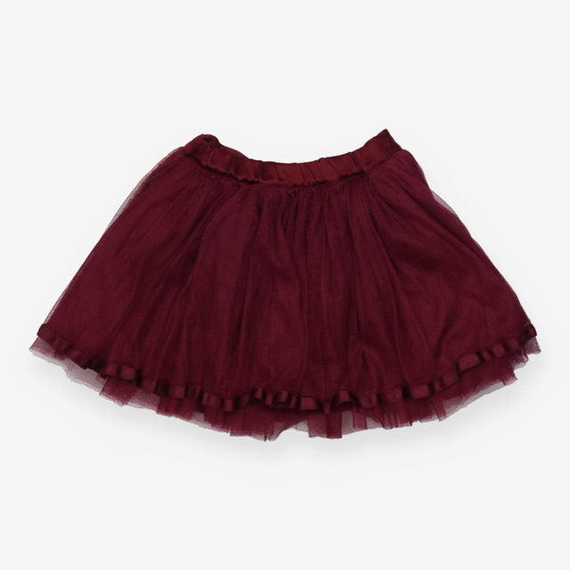 Skirt burgundy net and satin